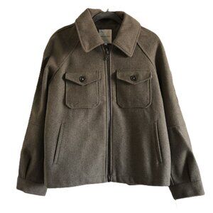 Anthropologie Avec Les Filles Chill Zip-Up Jacket Coat Chocolate Size M Collared